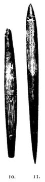 Two blades from Senayo on the Maro, carved on one face.