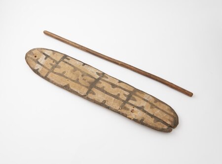 Science Museum Group 1937-682/123: the exact painted board and its separate fire stick.