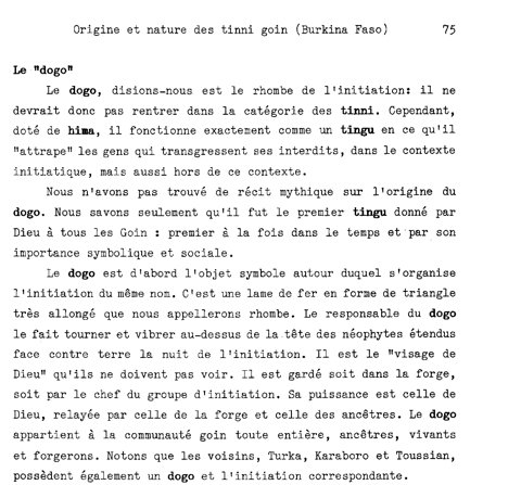 Dacher's page on the dogo: an iron blade whirled over the neophytes, the face of God.