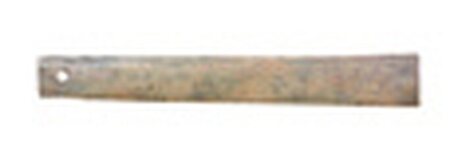 Exact STAM museum photograph of the early medieval Gouvernementstraat perforated cattle-rib snorrebot.