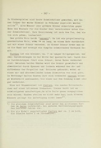 Franz's typescript page on the vanvanı and the two other whirring toys of İcadiye.
