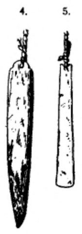 Two Tschamba langa, 21 cm wood and 15.5 cm iron, drawn for Frobenius's 1913 volume.