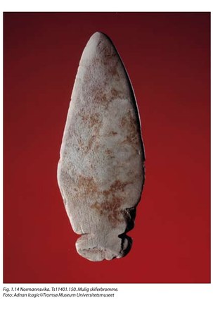 The slate point Ts11401.150 from Normannsvika, Melkøya, fig. 1.14 in the excavation report.