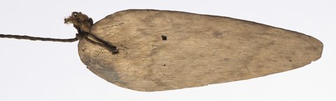Representative—not this record’s object: Fang evuntere, a leaf-shaped wooden blade with cord, Gabon