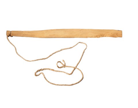 Johannesburg boy’s bullroarer with cord, Horniman 12.161.