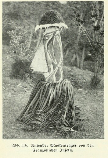 Witu mask-bearer; Parkinson says this form appeared at circumcision festivals.