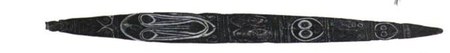 Richly carved Schwirrholz from the village of Mụåńgêm on the Kaiserin-Augusta (Sepik) River, 140 cm — Reche read it as a display piece...