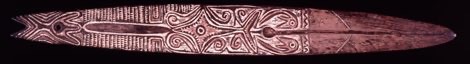 Representative—not this record’s object: Elema Vailala River bull-roarer (British Museum), shown as a regional stand-in; no image of this...
