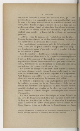 Prouteaux, p. 44: the masked performers whirl their slats on doubled twine.