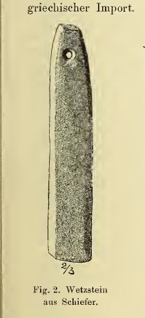 Mahrevići perforated sandstone slat, Truhelka 1912 fig. 2; later proposed as a bullroarer.