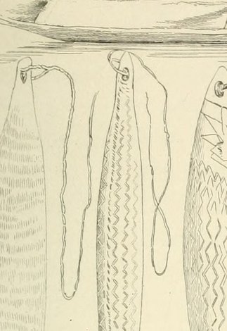 Eyre's 'Mooyumkarr' (figs 6-8, Plate IV) - the first published illustration of an Australian bull-roarer, the incised slat-on-cord type of the...