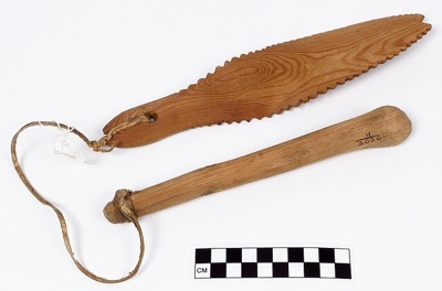 Tunumiit (East Greenland) bullroarer from Tasiilaq (Ammassalik), possibly collected by Knud Rasmussen — National Museum of the American Indian...