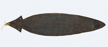 Reverse face, plain dark wood.