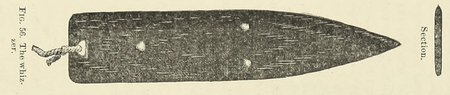 Matthews’s engraving of a Navajo whizzer, three pale inlays and a knotted cord.