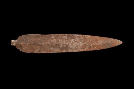 Pointed iron Tadogbel blade with a small lug at its broad end, Fali, northern Cameroon.
