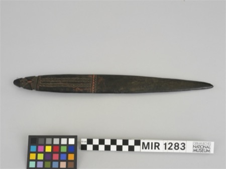 MIR 1283: the fish-headed blade, its eye drilled as the cord hole.