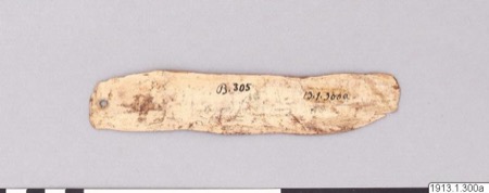 The pale blade itself, inked 'B.305' (SMVK 1913.01.0300a).