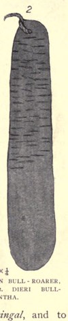 Fig. 29, no. 2: the Dieri (Diyari) bull-roarer (yuntha), grooved blade, from Howitt's South-East Australia.