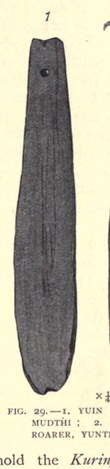 Fig. 29, no. 1: the Yuin bull-roarer (mudthi), shown in Howitt's account of the Kuringal initiation.