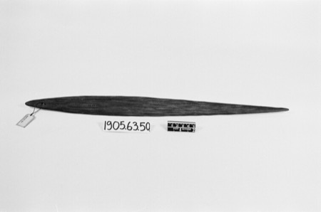 Maipua bull-roarer ‘Bullroarer’, Pitt Rivers Museum (acc. 1905.63.50).
