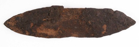 Bamana Boli blade covered in its crusted sacrificial coating.
